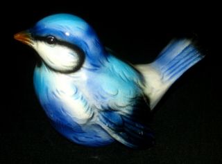 Vintage Goebel West Germany Blue Sparrow Bird Porcelain Figurine Cv73