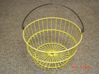Antique Primitive Large Wire Egg Basket Coated Metal