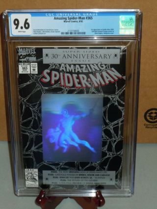 The Spider - Man 365 (aug 1992,  Marvel) Chc 9.  6 1st App Spider - Man 2099