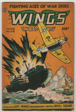 Wings Comics (1940) 58 Lee Elias C/a Alex Blum Matt Baker Jack Keller Gga Vg