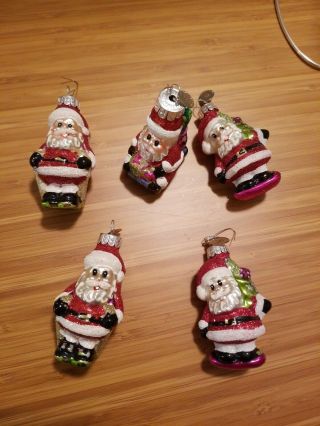 5 Christopher Radko Santa Claus Celebrations Christmas Ornaments