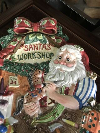 Vintage Fitz & Floyd SANTA ' S WORKSHOP Cookies For Santa Plate Christmas BN56 2