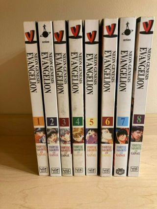 Neon Genesis Evangelion Volumes 1 - 8 Manga - Graphic Novels