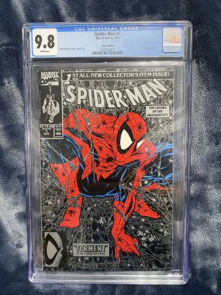 Spider - Man 1 Silver Edition Cgc 9.  8 Todd Mcflarene August 1990