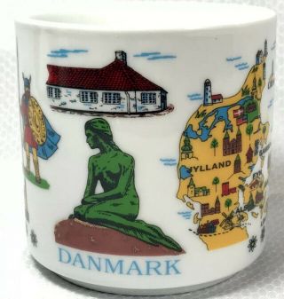 Denmark Danmark Souvenir Coffee Mug Various Scenes 9 Fl Oz