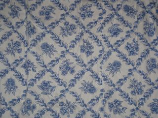 Longaberger Blue And White Cottage Trellis Fabric 52 " X 30 " Usa