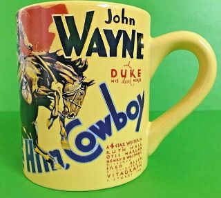 Vintage Rare John Wayne 14oz Coffee Mug 1985 Radio Days Pre - Owned Great Conditio