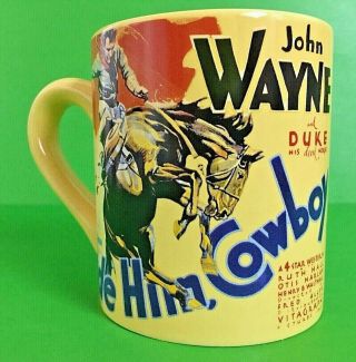 Vintage Rare John Wayne 14oz Coffee Mug 1985 Radio Days Pre - Owned Great Conditio 2