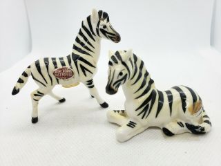 Vintage Bone China Zebras Salt And Pepper Shaker Set Japan 2 "