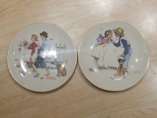 Norman Rockwell 1972 “young Love” Collectible Plate By Gorham & A Scholar Pace