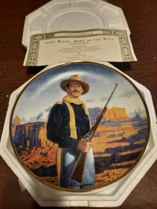 John Wayne - Hero Of The West Collector Plate - Franklin - Robert Tanenbaum