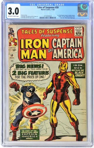 A0851.  Tales Of Suspense 59 Cgc 3.  0 Gd/vg (1964) 1st S.  A.  Solo Captain America