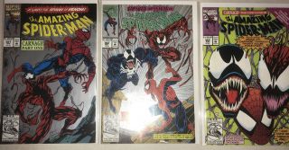 Spiderman 361 362 363 - 1st Appearance Carnage (361 & 362 2nd Print)