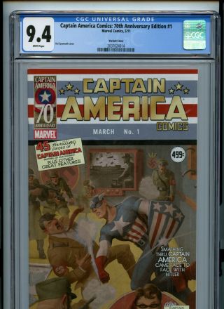Captain America Comics: 70th Anniversary 1 Cgc 9.  4 Variant Hitler Bucky