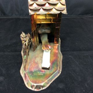 Copper Music Box Tin Metal Outhouse Plays Those Were The Days Vintage 2