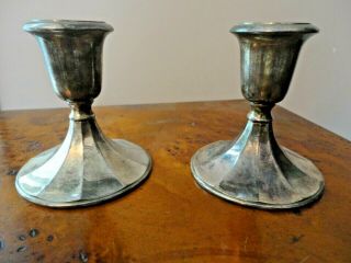 Vintage Gorham Heritage E P Candle Stick Holders Pair Italy Set Silverplate