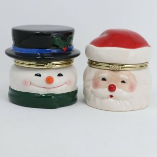 Mr.  Christmas Santa Claus & Snowman Animated Music Boxes