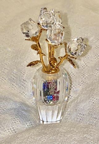 Swarovski Crystal Memories Secrets Rose Vase With “jewels " Inside Vase