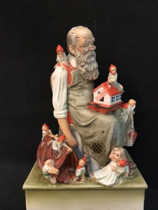 Norman Rockwell Music Box By Schmid Santa Helpers We Wish You A Merry Christmas