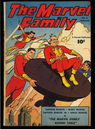 Marvel Family 8 (staples Replaced) Captain Marvel Jr.  Comic 1947 App.  Fn