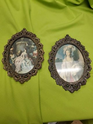 2 Vintage Oval Ornate Metal Frames Made In Italy For Action In Cheswick,  Pa
