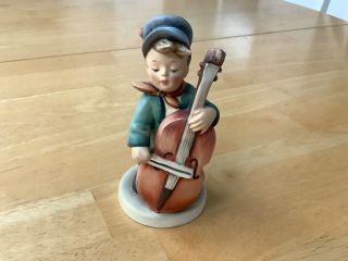 Boy Playing Cello Music Instrument Goebel Hummel Germany Figure 5 1/2” Tall