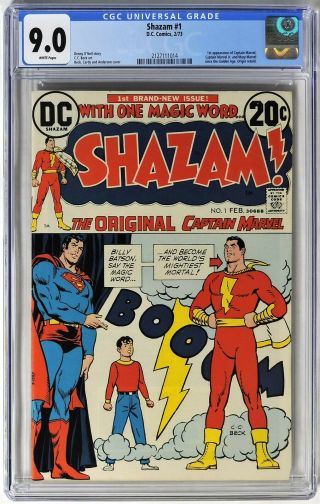 S220.  Shazam 1 By Dc Comics Cgc 9.  0 Vf/nm (1973) 1st Dc App.  Of Captain Marvel
