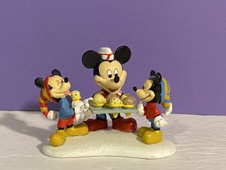 Retired Disney Department 56 Mickey Serving Ice Cream To Nephews Morty & Ferdie