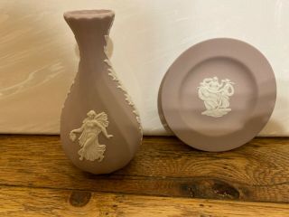 Wedgwood Lilac Jasperware Bud Vase,  Plate