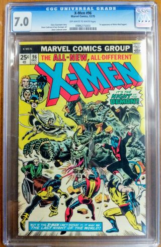 The X - Men 96 Cgc X - Men 96 7.  0 (fn/vf) (dec 1975,  Marvel)