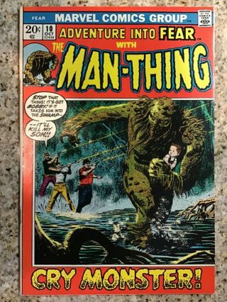 Adventure Into Fear 10 - 1st Man - Thing Solo Story - (1972) - Vf