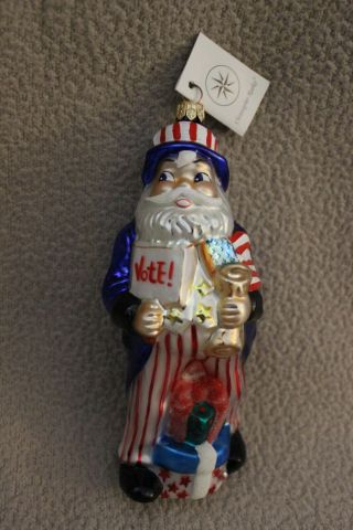 Christopher Radko Patriotic Uncle Sam Vote Christmas Ornament