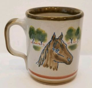 Vintage Louisville Stoneware 1974 Year Of The 100th Kentucky Derby Horse Mug Cup