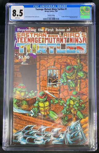 Teenage Mutant Ninja Turtles 1 4th Printing Cgc 8.  5 1985 2123771020 - Bonus