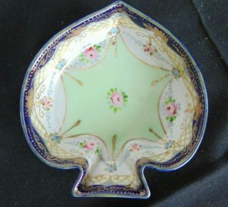 Antique H & S Limoges Porcelain Trinket Dish Handpainted 