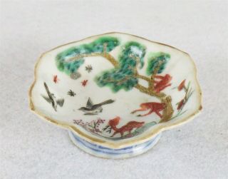 Ceramic Candy Dish With Monkeys & Birds 1 - 1/2 " High X 4 " Wide