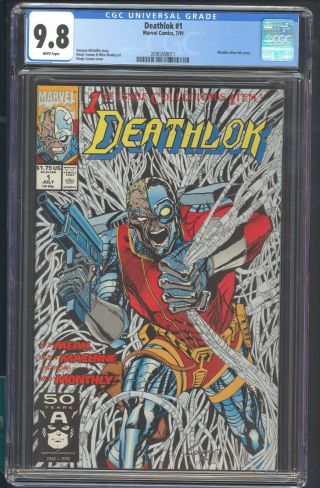 Deathlok 1 Cgc 9.  8 7/91 Marvel Metallic Silver Ink Cover