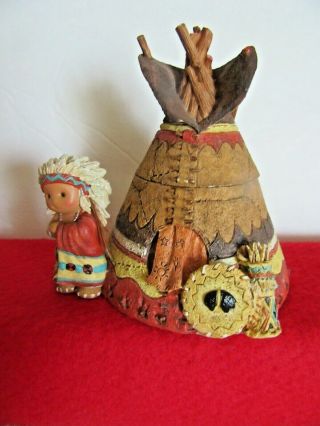 Friends Of The Feather Great Plains Teepee Covered Enesco Mini Figurine.  Skujk 2