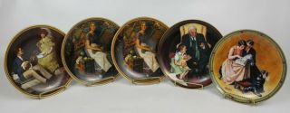 Set Of 5 Knowles Norman Rockwell Plates Rediscovered Women,  American Dream 8.  5 "
