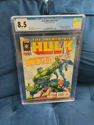 Incredible Hulk 449 (1997,  Marvel) Cgc 8.  5 White Pages 1st Thunderbolts