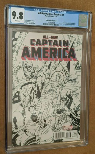 All - Captain America 1 Stan Lee Campbell Sketch Variant Cgc 9.  8 Nm,  /m