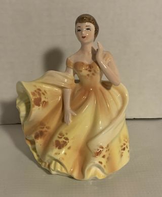 Vintage Relpo Lady Planter 5” 1960 5117a Made In Japan With Foil Sticker