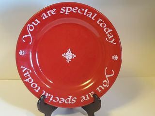 Vtg The Red Plate 1979 W.  Germany You Are Special Today 10.  5 "
