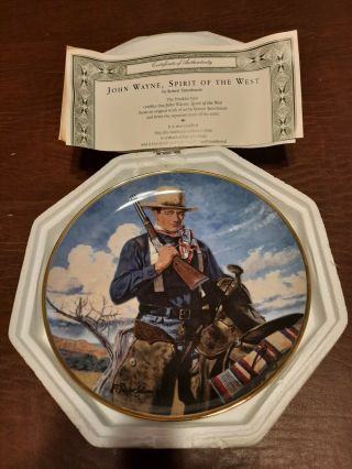 John Wayne - Spirit Of The West Collector Plate - Franklin - Robert Tanenbaum