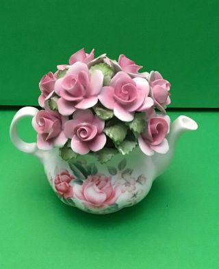 Vintage Royal Castle Floral Bone China Porcelain Flowers Made In England 3.  5”
