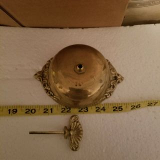 Vintage Antique Brass Door Bell With Turn Key.  Euc.