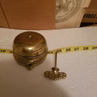 Vintage Antique Brass Door Bell With Turn Key.  EUC. 2