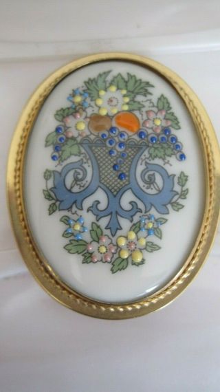 Lenox China " Autumn 12k Gold Filled Floral Cameo Brooch/pin Pendant Combo