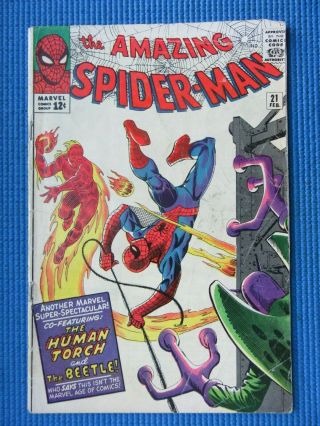 Spider - Man 21 - (vg, ) - The Human Torch And The Beetle - Steve Ditko