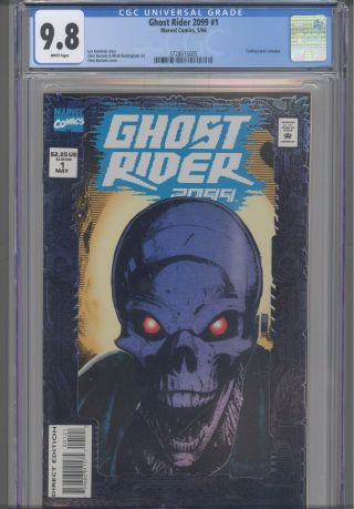 Ghost Rider 2099 1 Cgc 9.  8 1990 Marvel Foil Cover Trading Cards :new Frame
